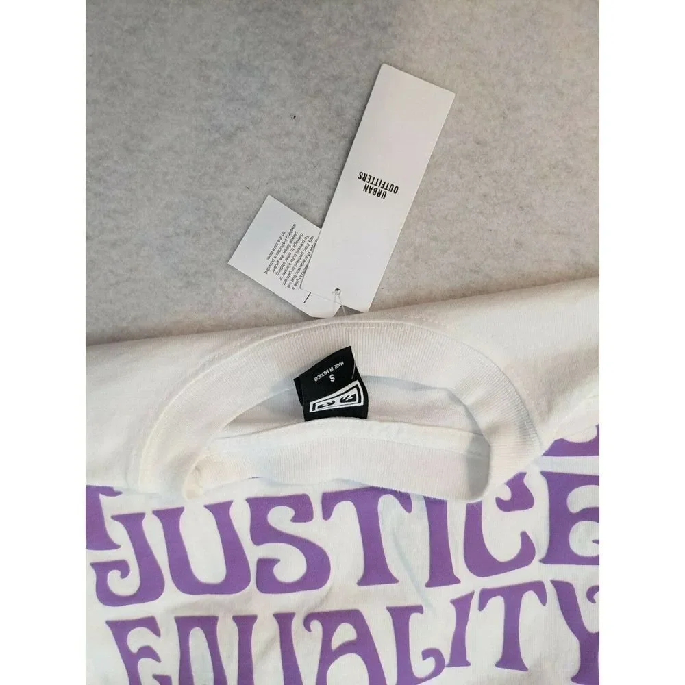 Obey Social Justice Peace Equality Long Sleeve T-shirt Small White Crew Neck NWT - Picture 5 of 7